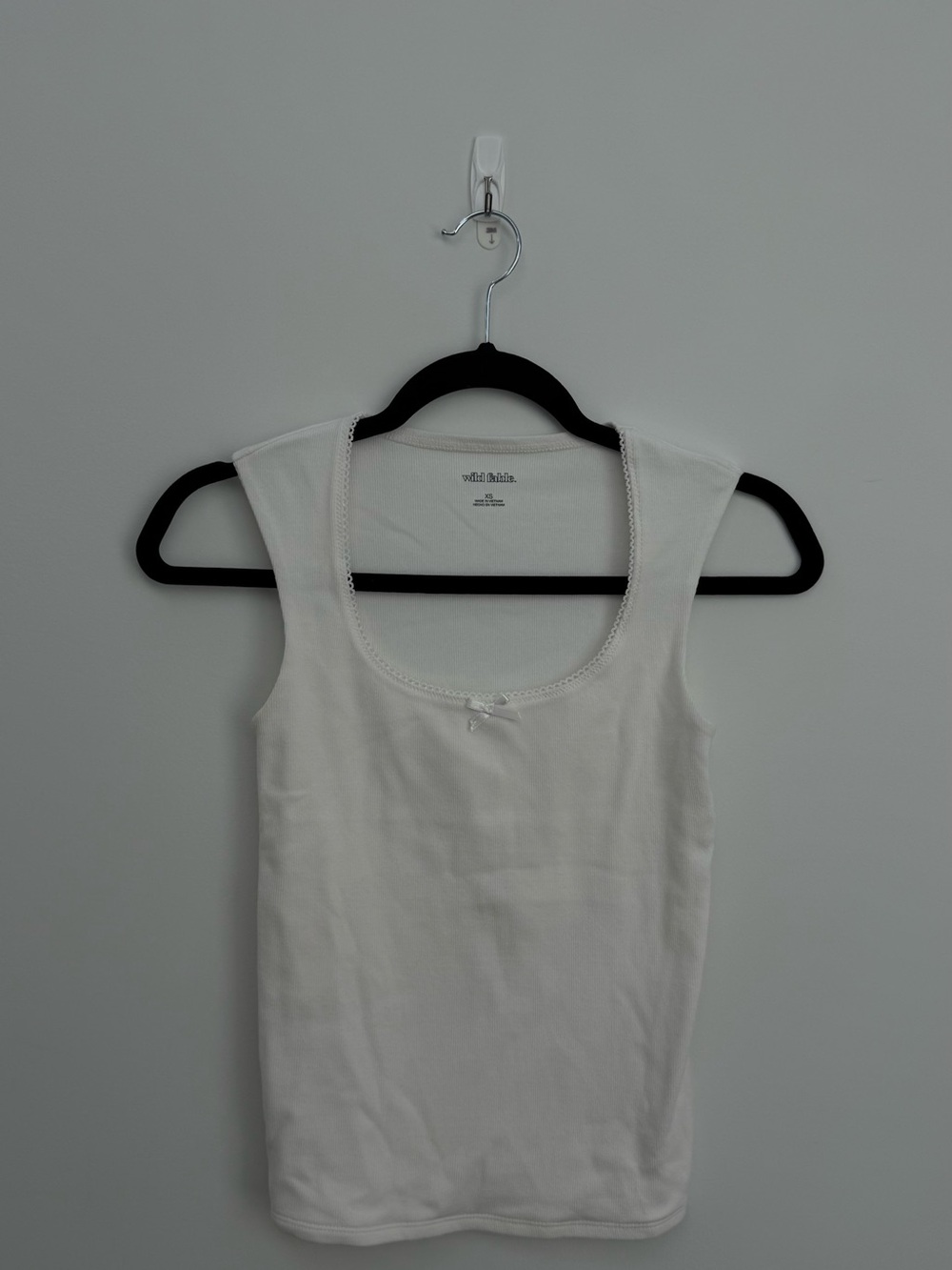 wild fable White Scoop Neck Tank Top with Bow Detail